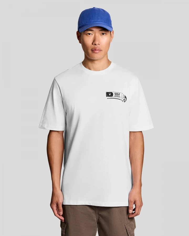 Afbeelding van TS2422V Toothpaste Graphic White Black W104  - T-Shirt Fancy - Lyle & Scott